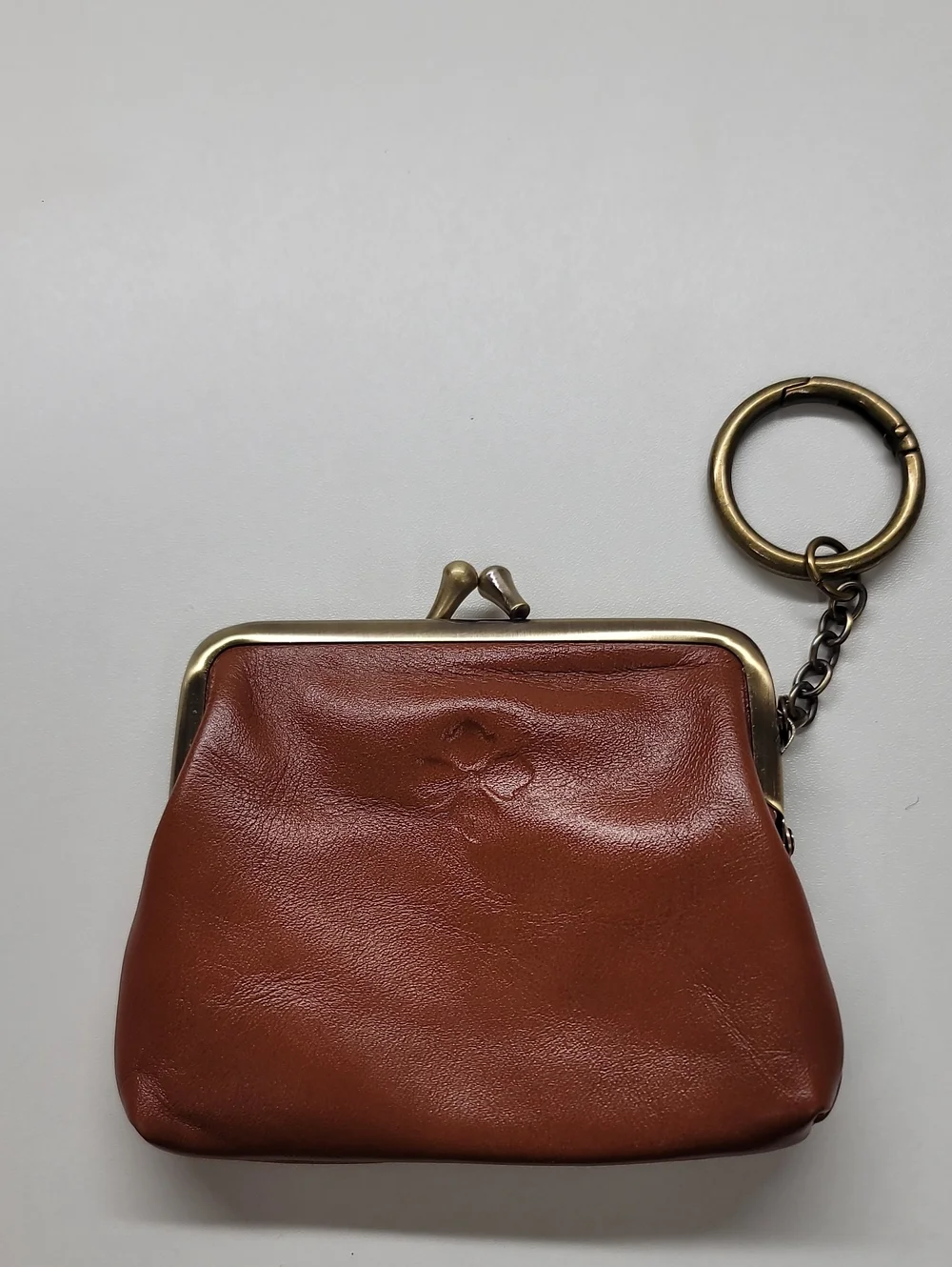 Patricia Nash Borse Large Leather Coin Purse with Keyring - Brown